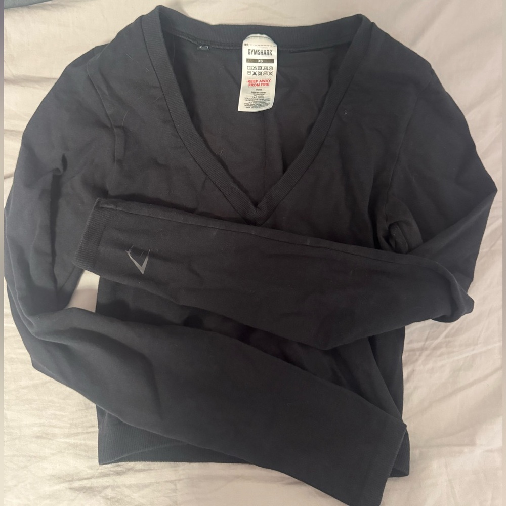 Gymshark Black V-Neck Long Sleeve Top